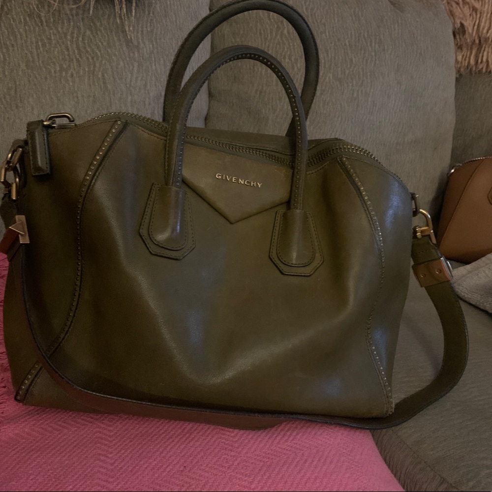 Givenchy Olive Green Antigona Satchel